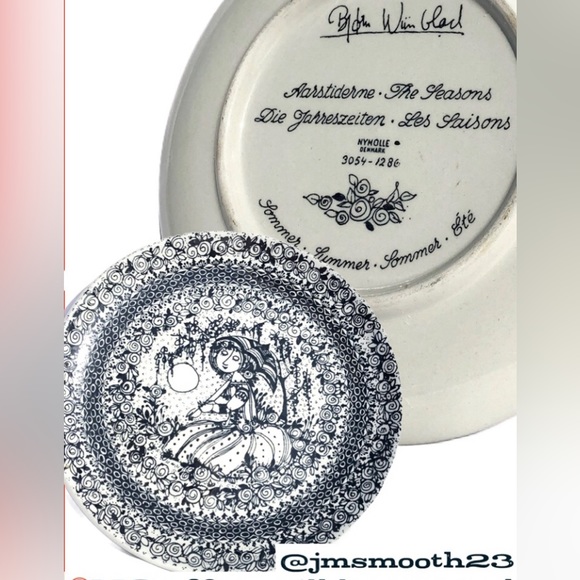 Vintage Wiinblad Nymolle “The Seasons” Summer plate